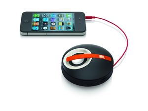 JBL On Tour Micro - Orange / Black - Rechargeable & Ultra-portable Speaker with Aux-in - Detailshot 2